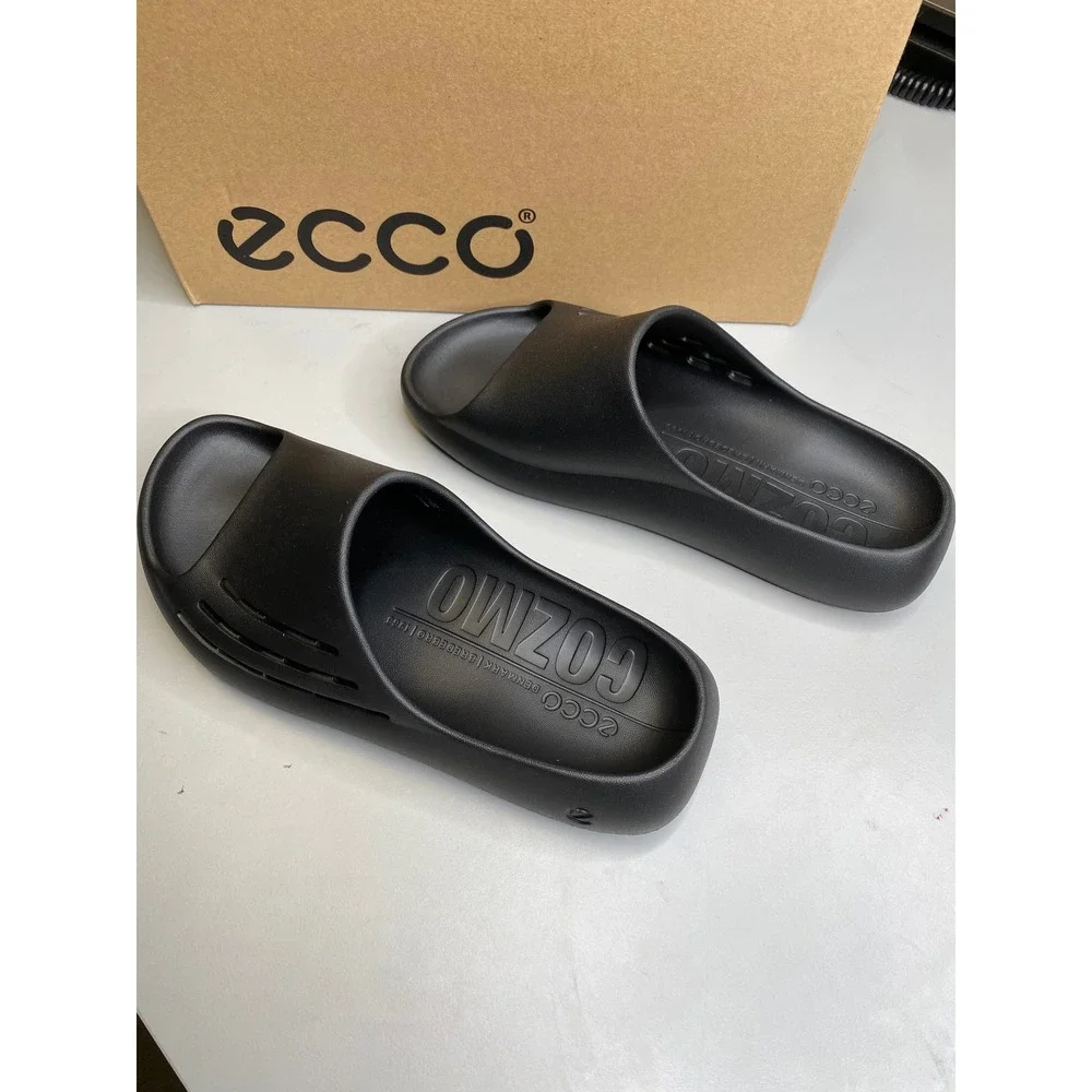 Ecco Cozmo E Black Slide Sandals Mens 1-1.5 Womens 4 EU 35